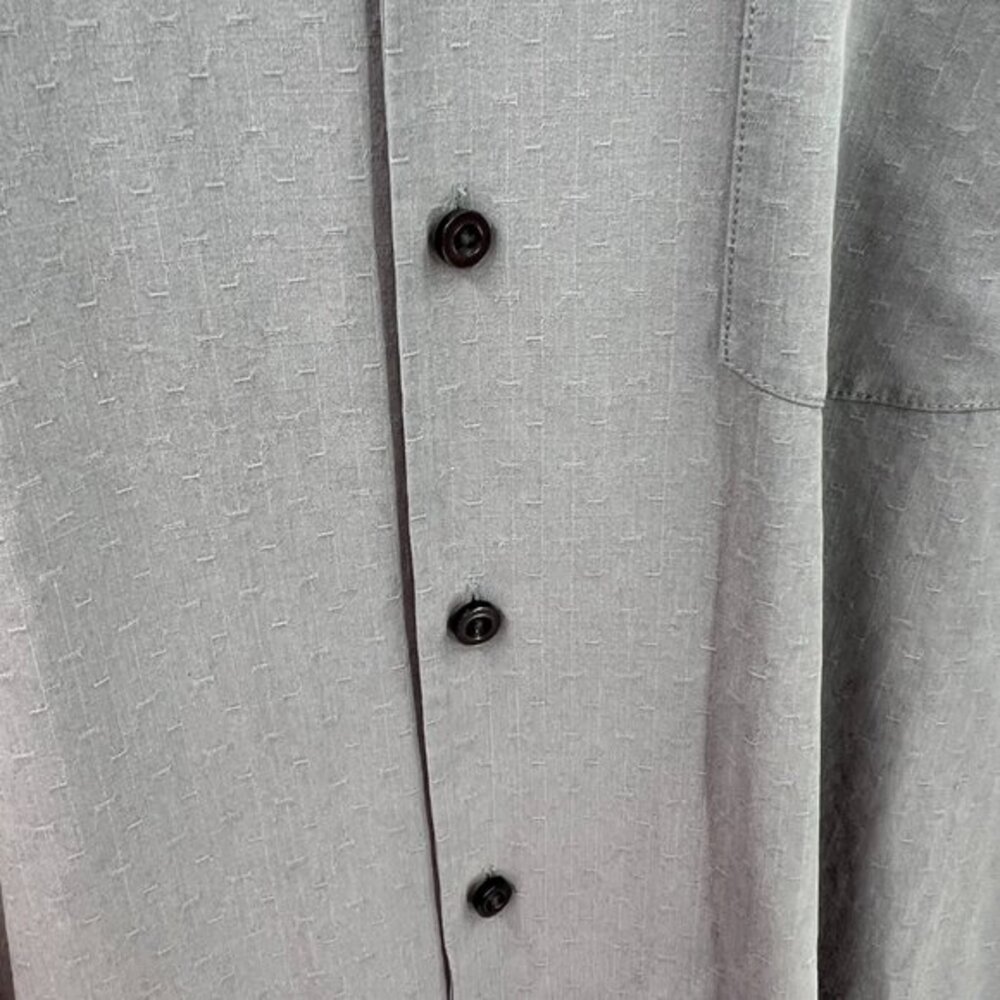 Tommy Bahama 100% textured silk orginal fit gray blue button front shirt XL - Picture 4 of 12